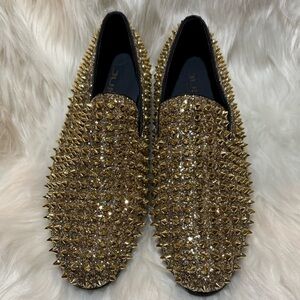Gold Studded Men's Loafers